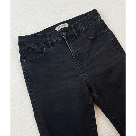 MADEWELL • Black High-Rise Distressed Knee Skinny Jeans - Picture 8 of 16